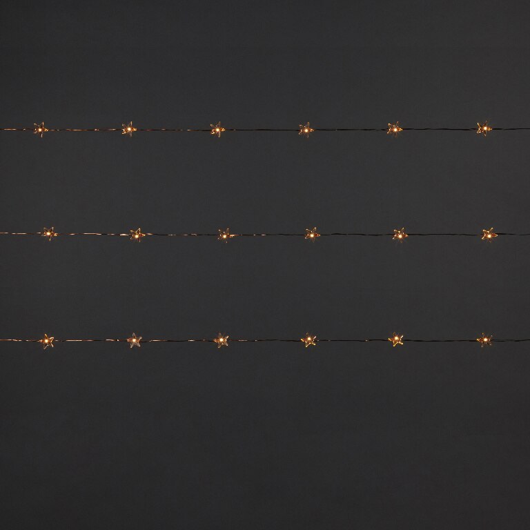 Instalatie Craciun cu stelute 100 LED-uri, 8.22 m, IP20, pe baterie, lumina alb cald