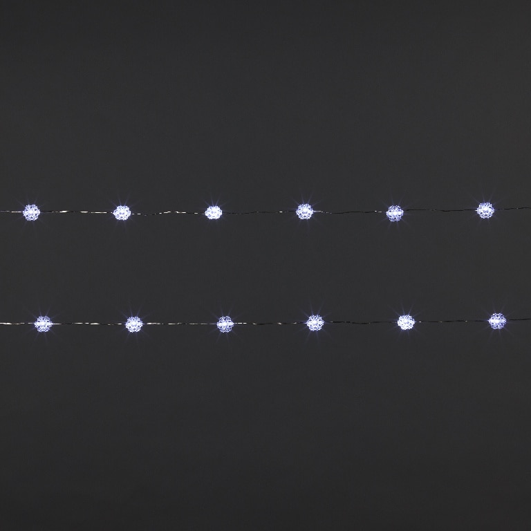 Instalatie Craciun cu fulgi de nea 20 LED-uri, 1.8 m, 6W, IP20, pe baterie, lumina alb rece