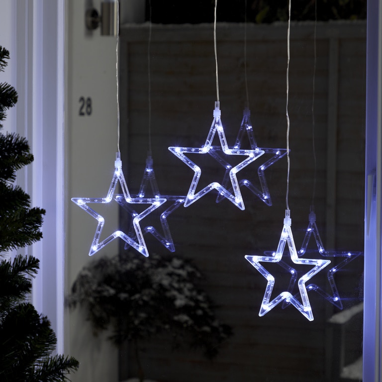 Perdea de lumini LED stelute, 30 leduri, inluminat alb rece