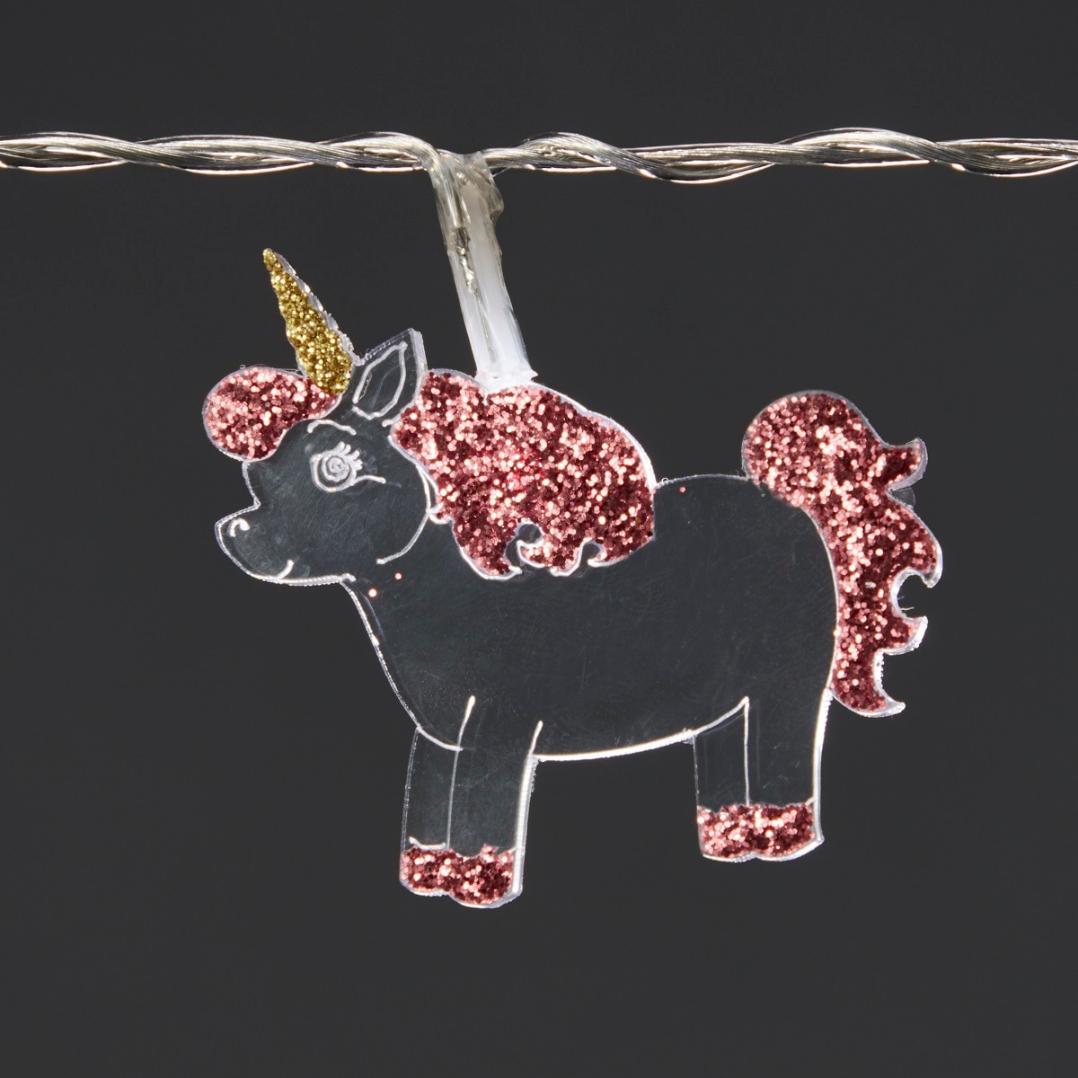 Intsalatie brad LED Unicorni, 10 leduri, iluminat alb rece