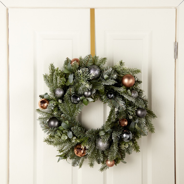 Carlig pentru coronita Craciun, 2 x 37.8 cm, metal, auriu