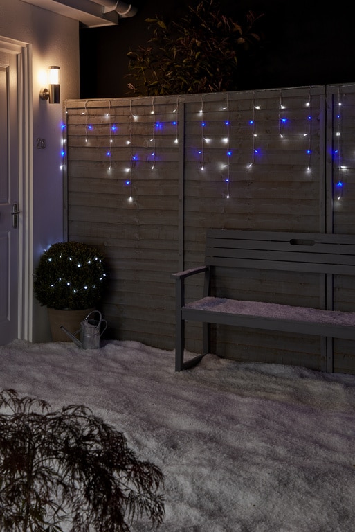 Perdea de lumini LED, 300 leduri, iluminat alb rece