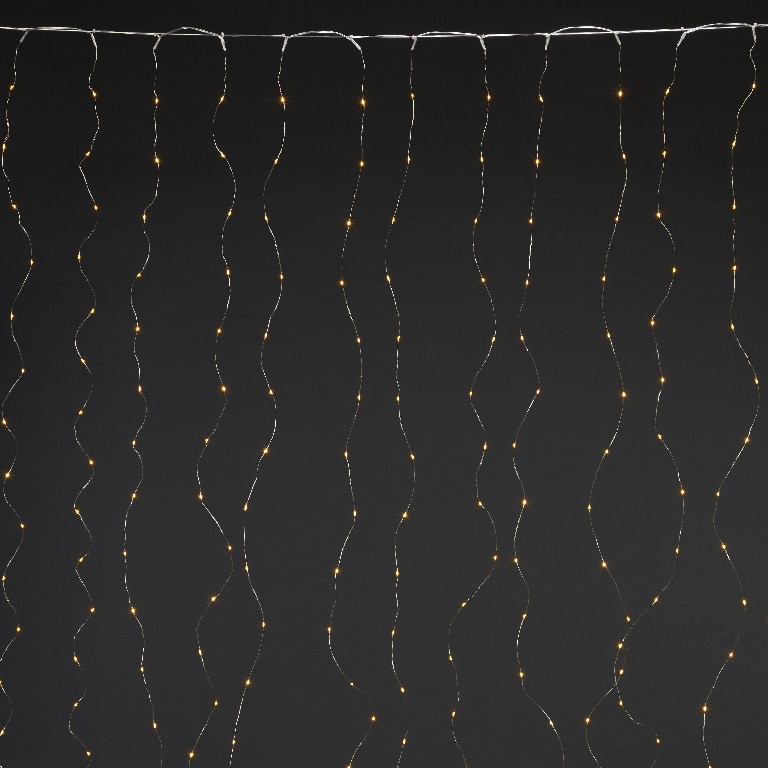 Perdea de lumini LED, 380 leduri, 2 x 2 m, iluminat alb cald