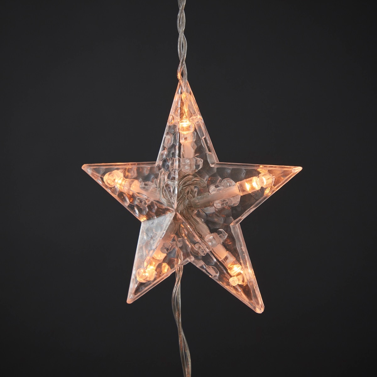 Perdea de lumini LED stelute, 136 leduri, iluminatie alb cald