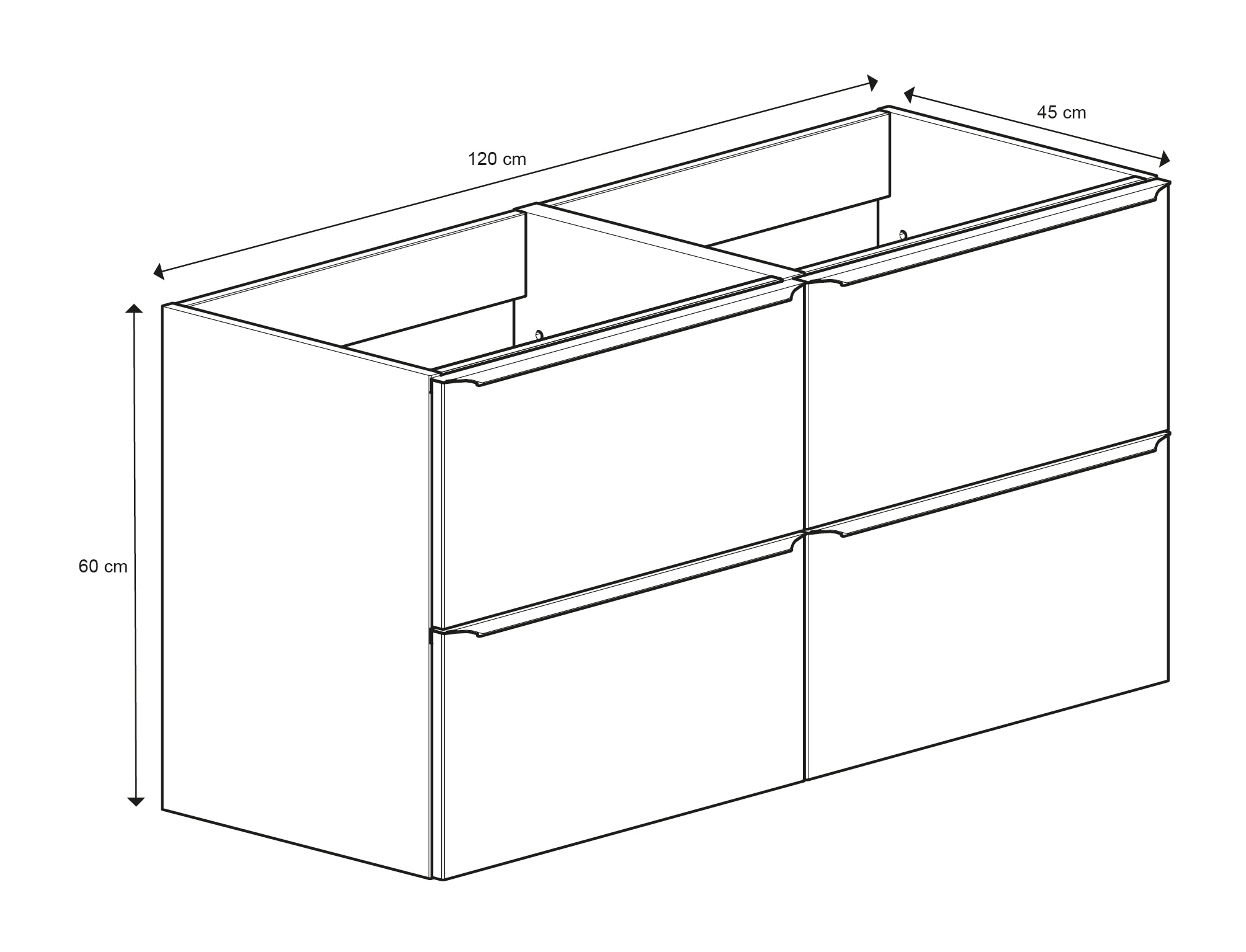 Masca lavoar GoodHome Imandra, suspendata, 120 x 45 x 60 cm, stejar