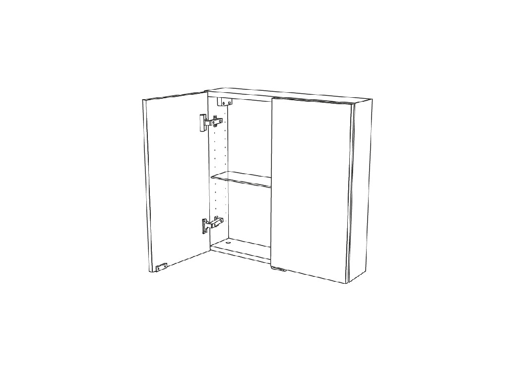 Dulap baie suspendat, maro, 60 x 60 x 15 cm  GoodHome Imandra