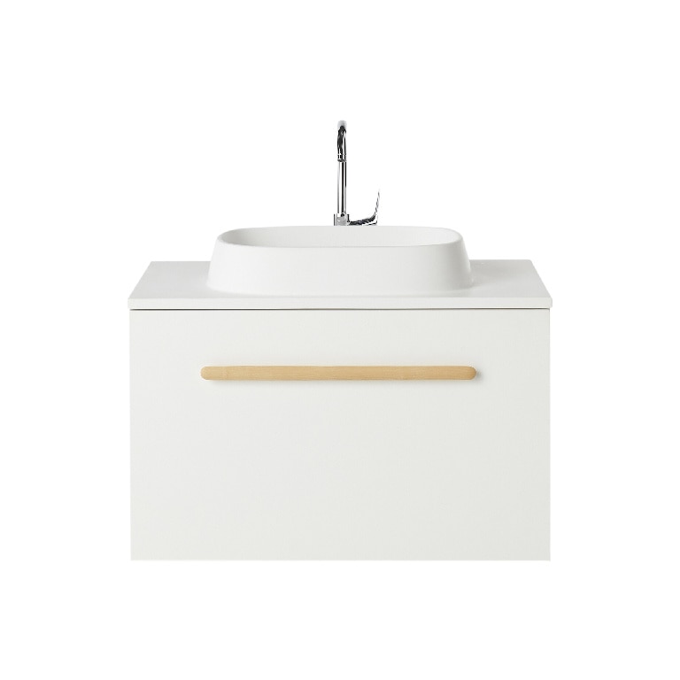 Lavoar baie GOODHOME, rasina, 80 x 45 cm, alb