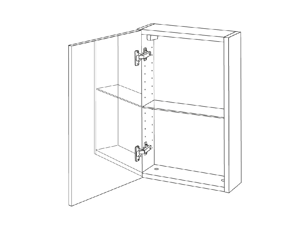 Dulap baie cu oglinda GoodHome Imandra, suspendat, 40 x 15 x 60 cm, alb