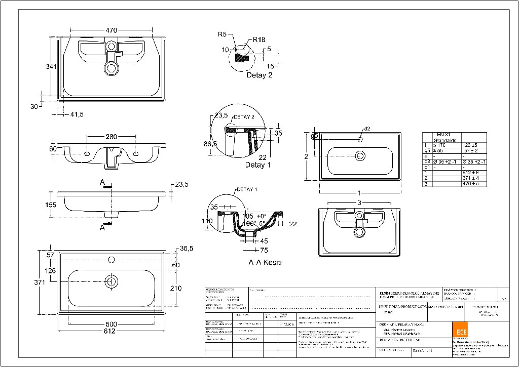 Lavoar baie GOODHOME Towan, ceramica, 61.2 x 37.1 cm, alb lucios