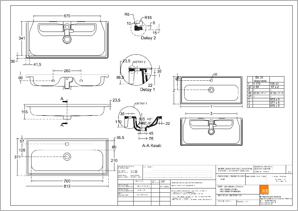 Lavoar baie ceramica, alb lucios, montare pe blat, 81,3 cm   GoodHome Towan