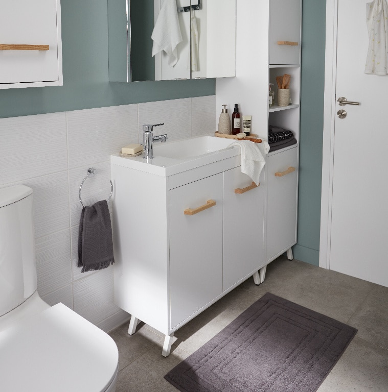 Baza pentru lavoar, cu picioare, Alb, 80 x 81 cm  COOKE & LEWIS Ladoga