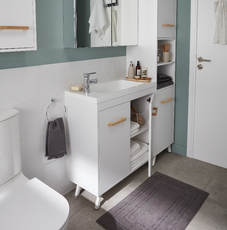 Baza pentru lavoar, cu picioare, Alb, 80 x 81 cm  COOKE & LEWIS Ladoga