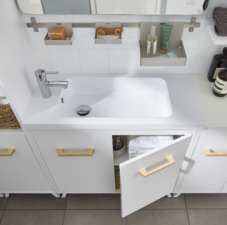 Baza pentru lavoar, cu picioare, Alb, 80 x 81 cm  COOKE & LEWIS Ladoga