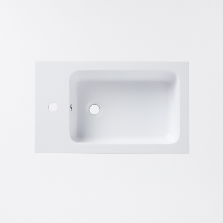 Lavoar baie rasina, alb lucios, montare pe blat, 60 cm  • GoodHome Makonda