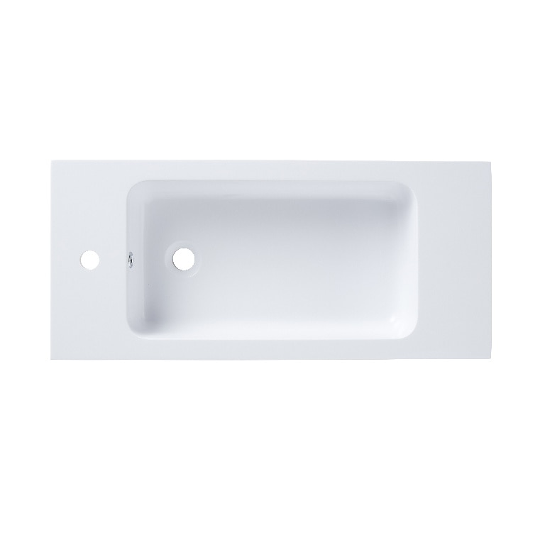 Lavoar baie rasina, alb lucios, montare pe blat, 80 cm   GoodHome Makonda