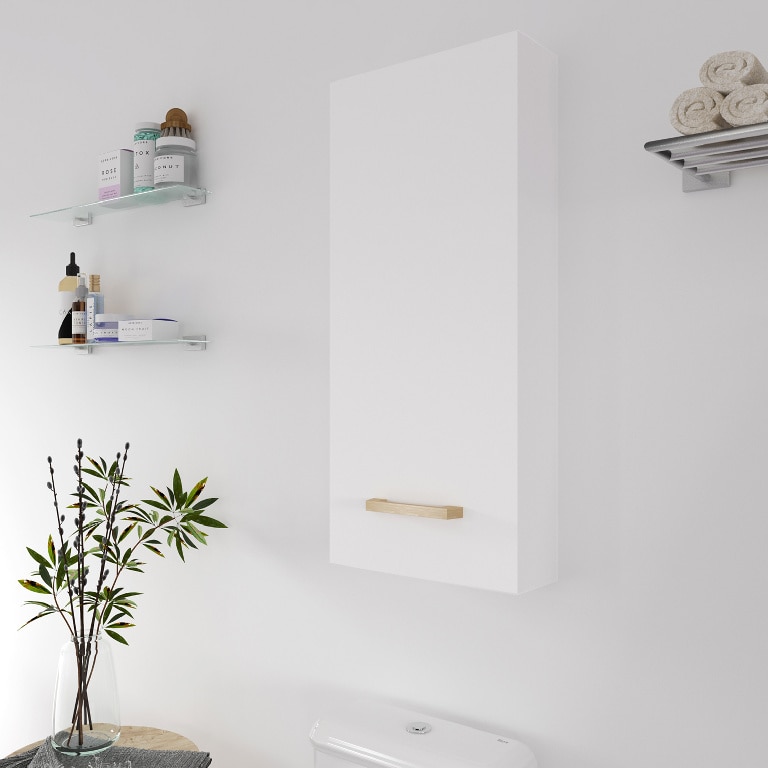 Dulap baie Cooke & Lewis Ladoga, suspendat, 40 x 15 x 90 cm, alb