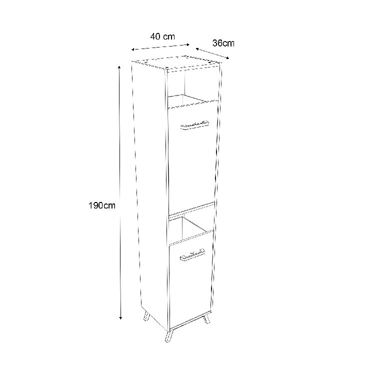 Coloana baie COOKE & LEWIS Ladoga, 40 x 36 x 190 cm, alb