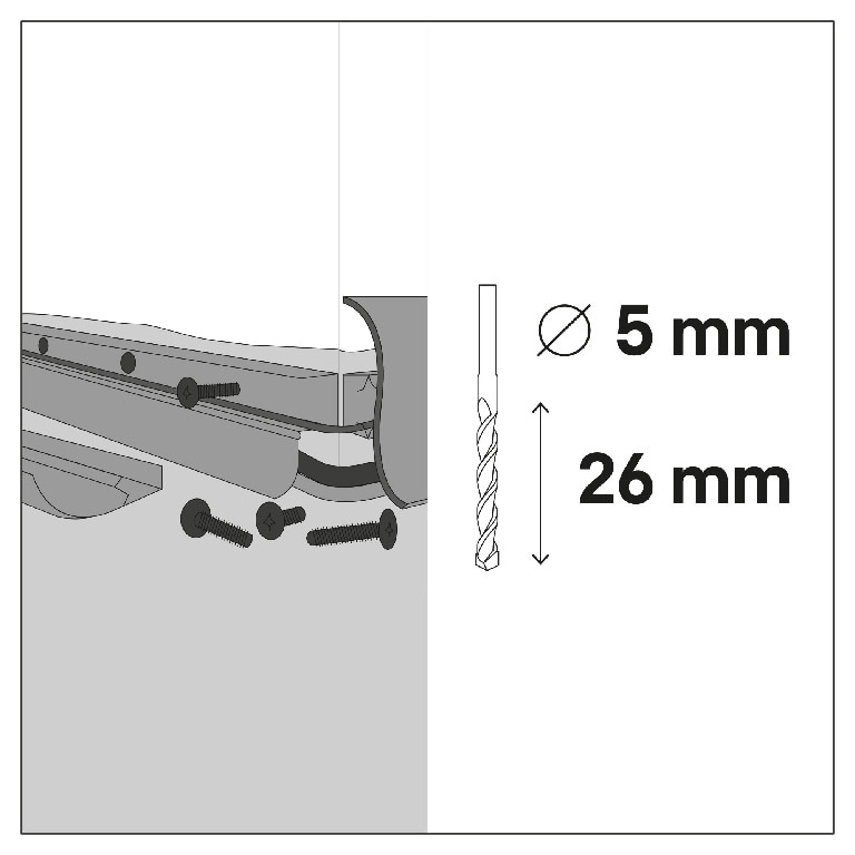 Cuie fixare plinta, PVC, alb, 27 x 5 x 5 mm  GoodHome