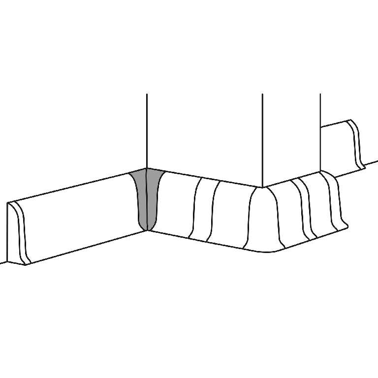 Coltar interior plinta, PVC, fag, 44 x 27 mm  Decor