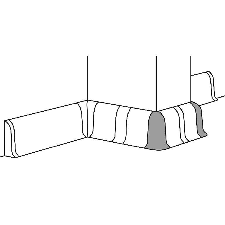 Coltar exterior plinta, PVC, fag, 44.8 x 27.4 mm  Decor