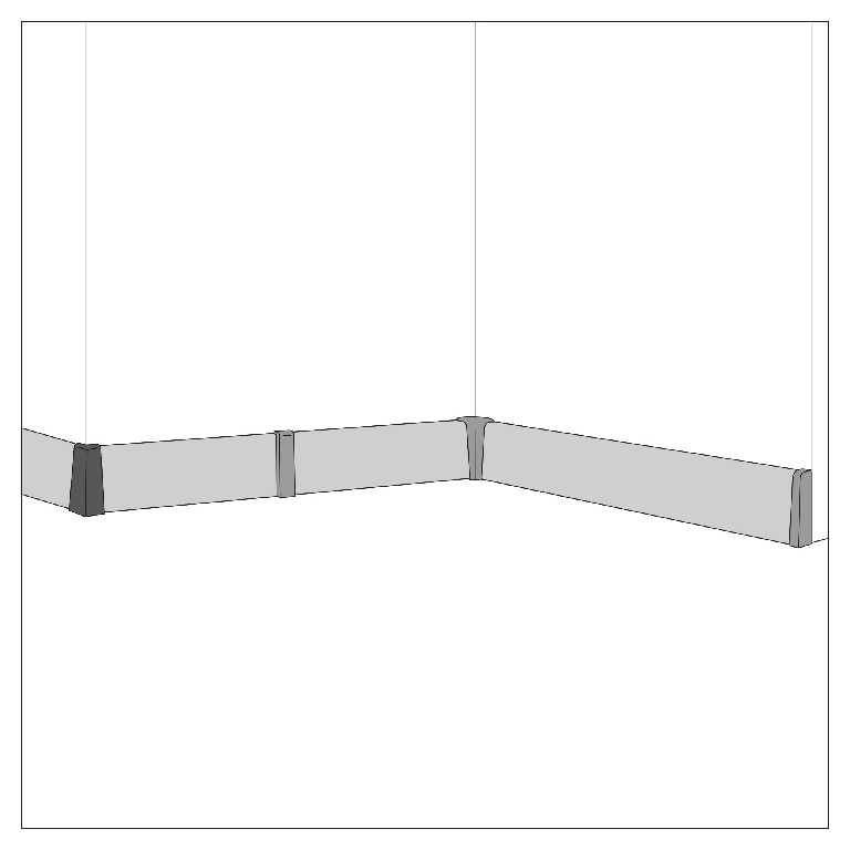 Coltar exterior plinta, PVC, alb, 75 x 31 mm • GoodHome