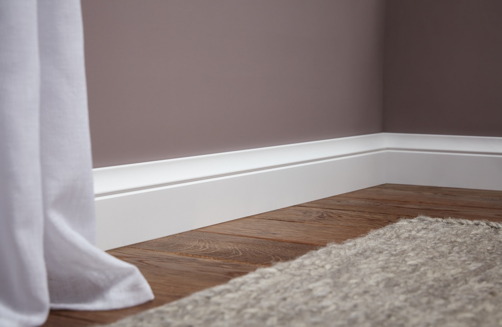 Plinta parchet, MDF, alb, 2200 x 100 x 19 mm • GoodHome
