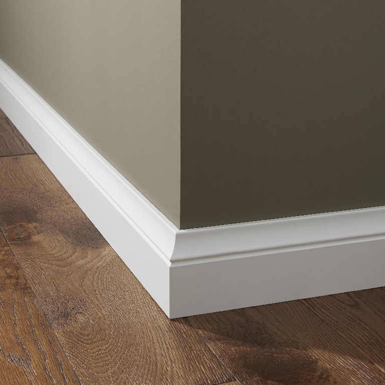 Plinta parchet, MDF, alb, 2200 x 100 x 19 mm • GoodHome