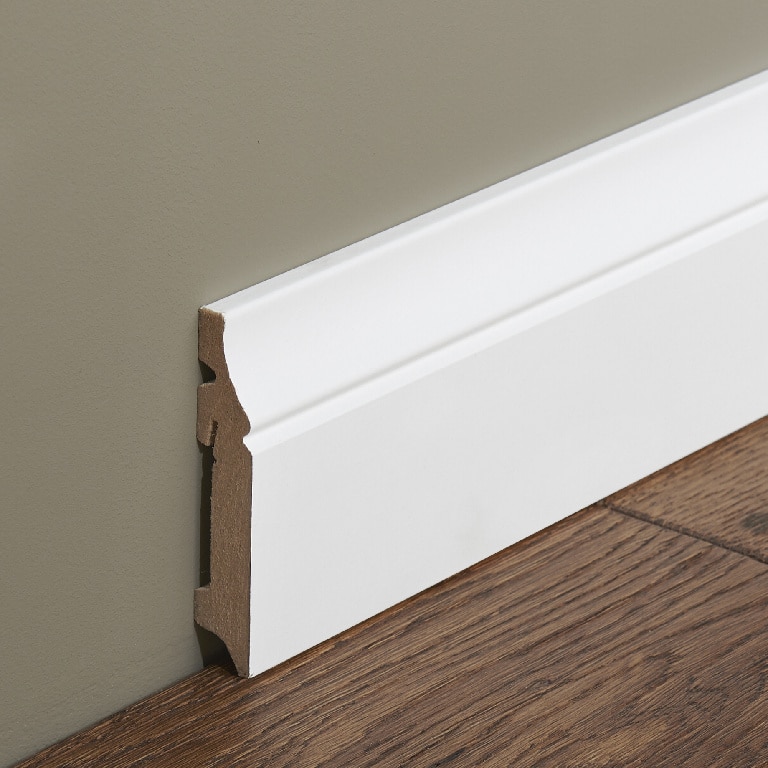 Plinta parchet, MDF, alb, 2200 x 100 x 19 mm • GoodHome
