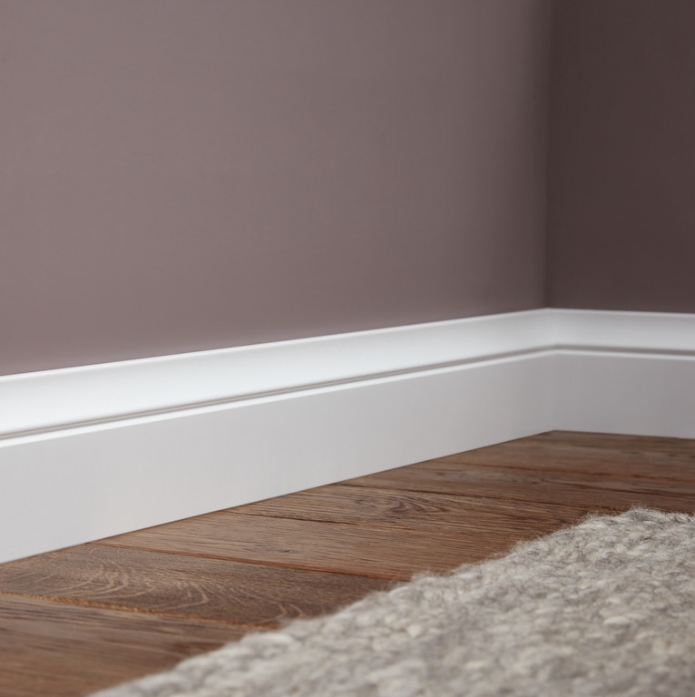 Plinta parchet, MDF, alb, 2200 x 100 x 19 mm • GoodHome