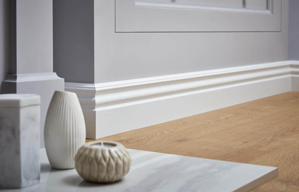 Plinta parchet, MDF, alb, 2200 x 120 x 19 mm GoodHome