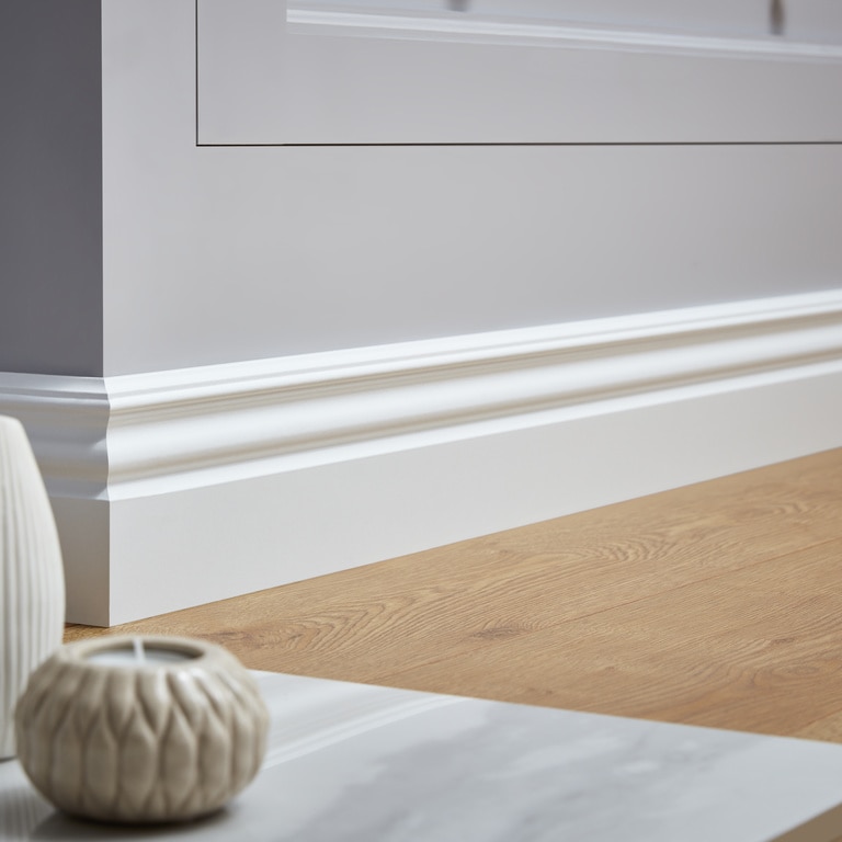 Plinta parchet, MDF, alb, 2200 x 120 x 19 mm GoodHome