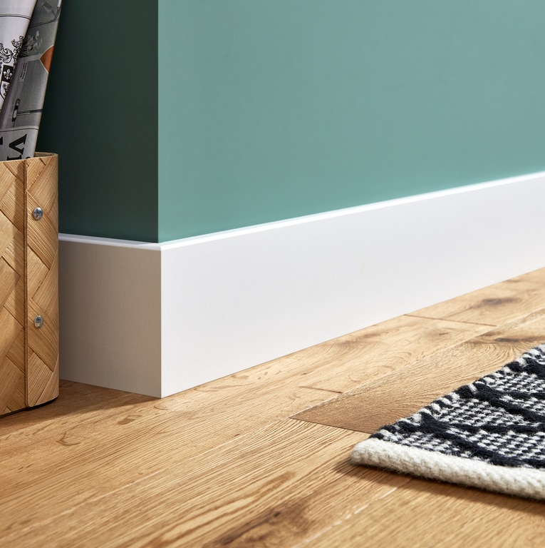 Plinta parchet, MDF, alb, 2200 x 100 x 16 mm  GoodHome