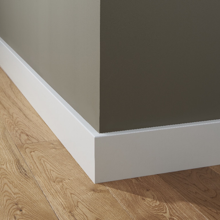 Plinta parchet, MDF, alb, 2200 x 100 x 16 mm  GoodHome