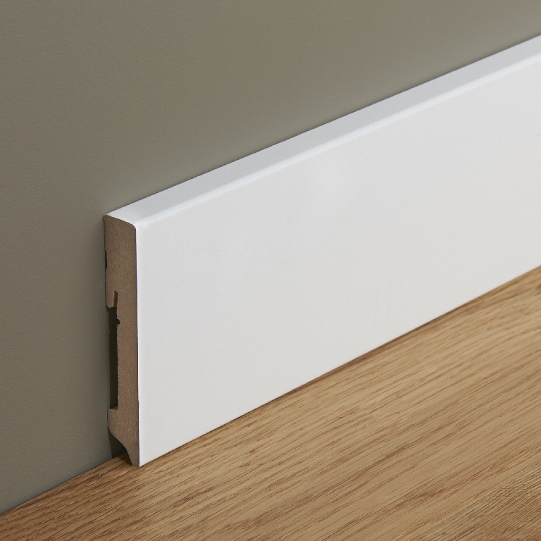 Plinta parchet, MDF, alb, 2200 x 100 x 16 mm  GoodHome