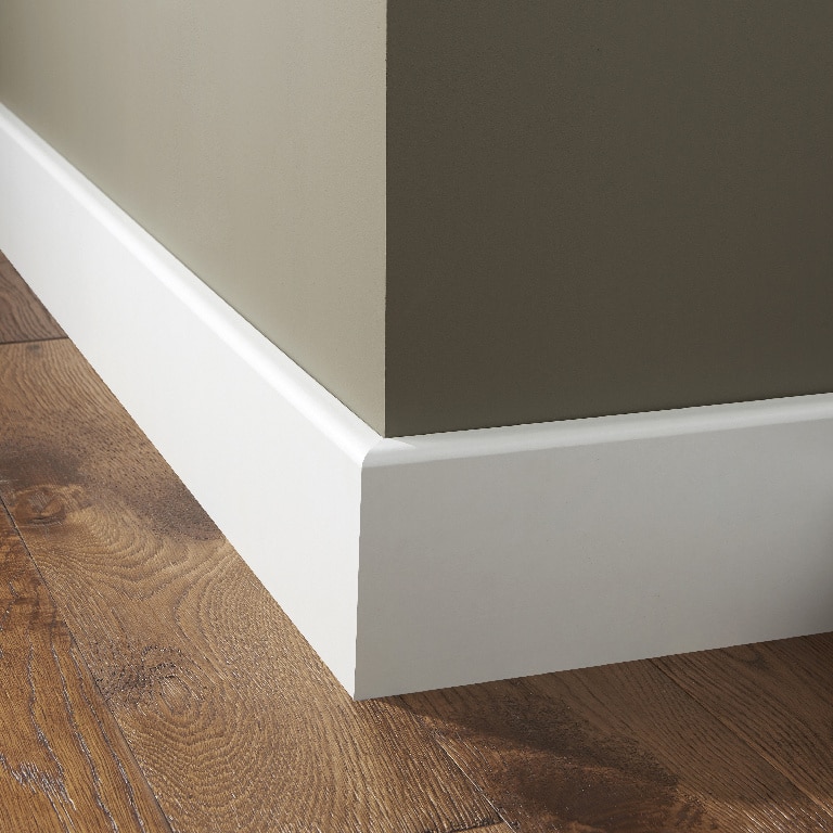 Plinta parchet, MDF, alb, 2200 x 138 x 26 mm  GoodHome