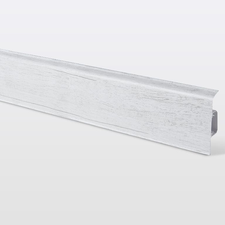 Plinta GoodHome, PVC, Decor 600, 220x7.5 cm, grosime 24 mm, alb-gri