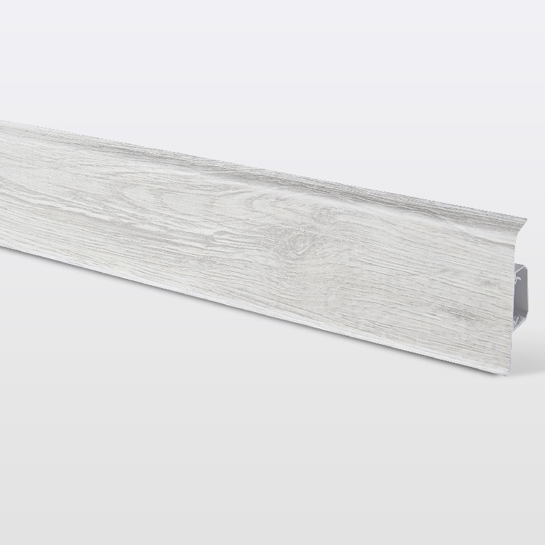 Plinta GoodHome, PVC, Decor 605, 220x7.5 cm, grosime 24 mm, alb-crem