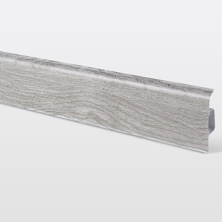 Plinta GoodHome, PVC, Decor 645, 220x7.5 cm, grosime 24 mm, gri deschis