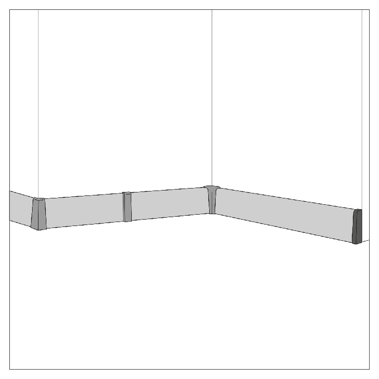 Terminatie plinta, PVC, gri, 75 x 24 mm • GoodHome