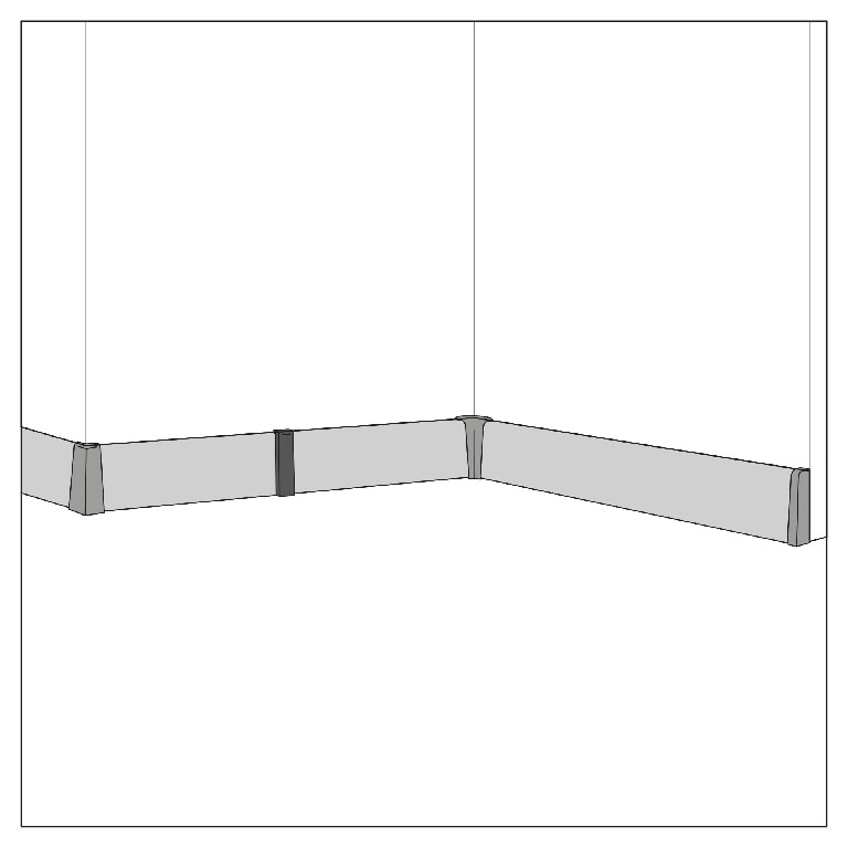 Accesorii imbinare plinta, PVC, lemn, 80 x 75 x 24 mm  GoodHome