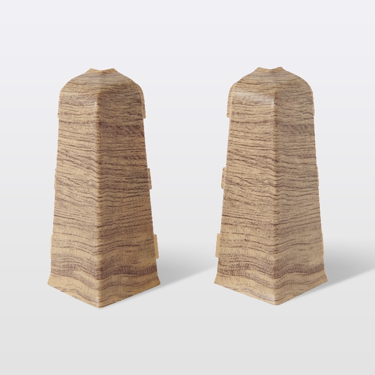 Coltar plinta, PVC, lemn, exterior, 75 x 30 mm • GoodHome