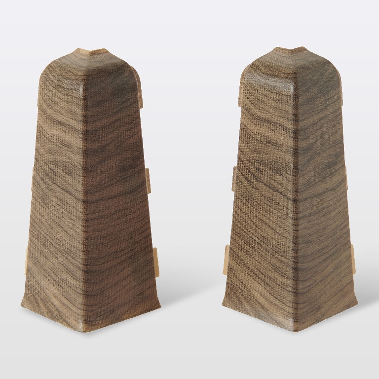 Coltar plinta, PVC, lemn, exterior, 75 x 30 mm • GoodHome