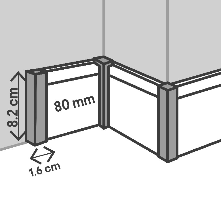 Element legatura plinta, MDF, lemn, gri, 820 x 82 x 16 mm  GoodHome