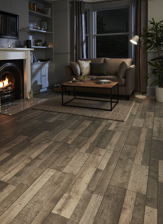 Parchet laminat, gri, 8 mm, HDF, AC4, 2.18 mp/cut • GoodHome