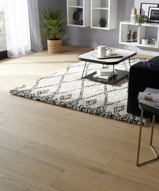 Parchet triplustratificat, 14 mm, stejar, prelucrat, A+, 1.37 mp/cut, 7 bucati • GoodHome
