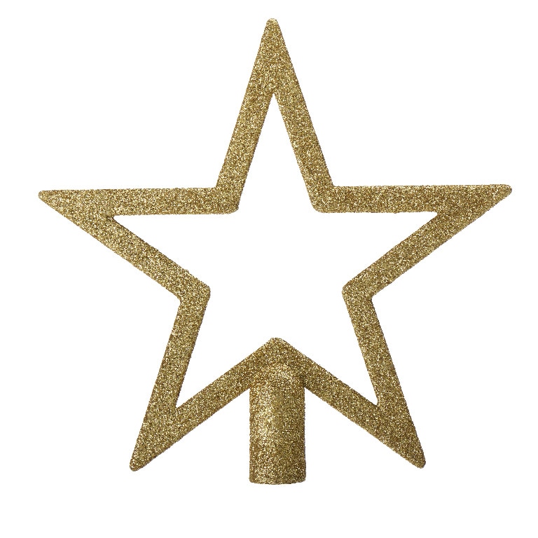 Varf de brad Craciun Stea, 20 cm, auriu