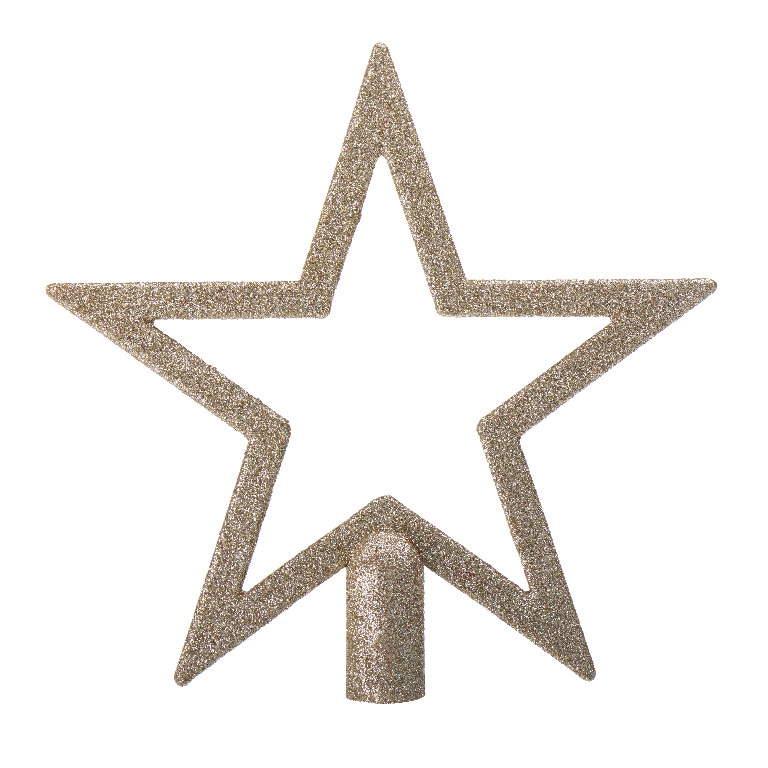 Varf de brad Craciun Stea, 20 cm, sampanie