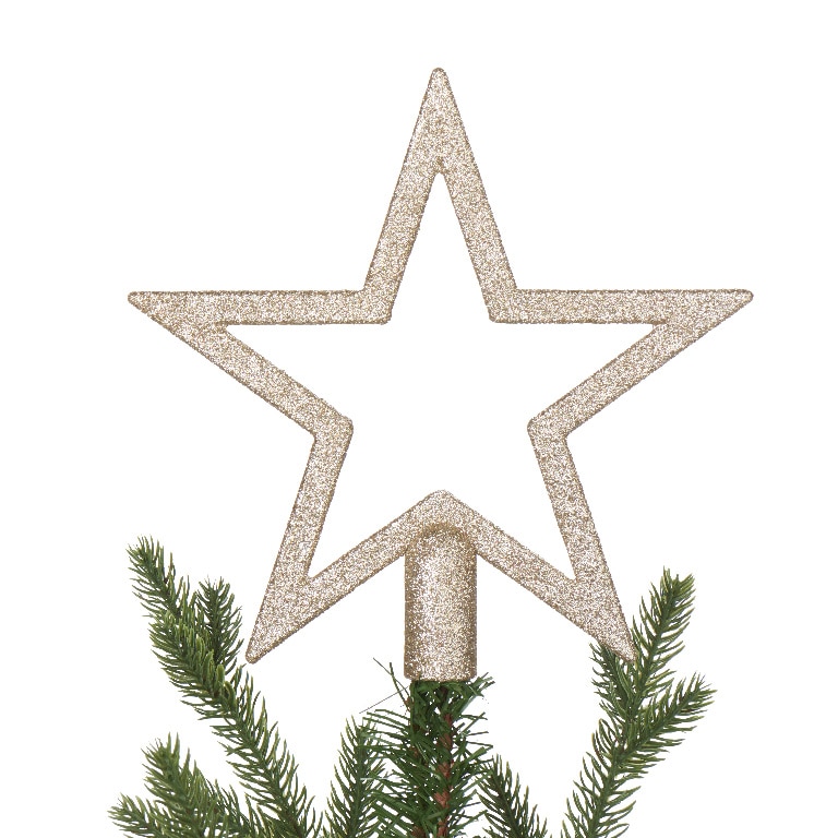 Varf de brad Craciun Stea, 20 cm, sampanie