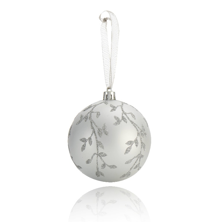 Glob Craciun UOST8207, 8 cm, argintiu