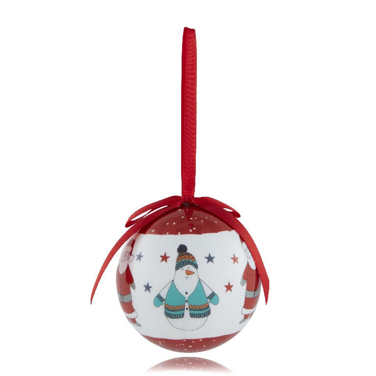 Glob Craciun, 7.3 cm, alb-rosu